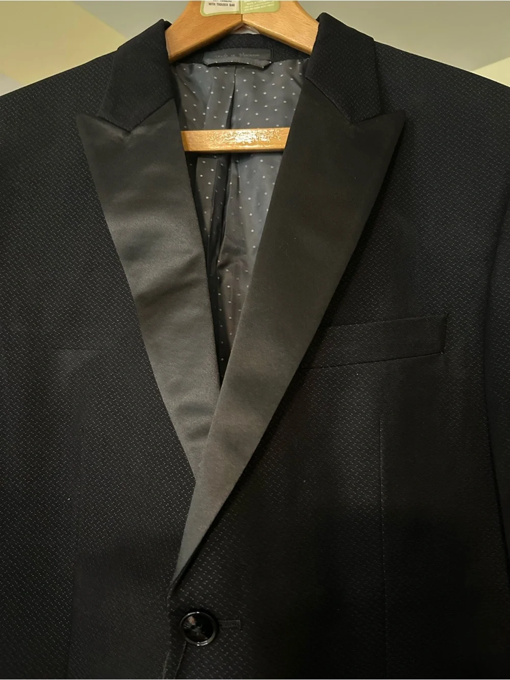 Michael Strahan Black Men's Satin-Lapel Blazer - Classic Formal Jacket